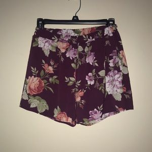 Fashion Nova plum floral shorts